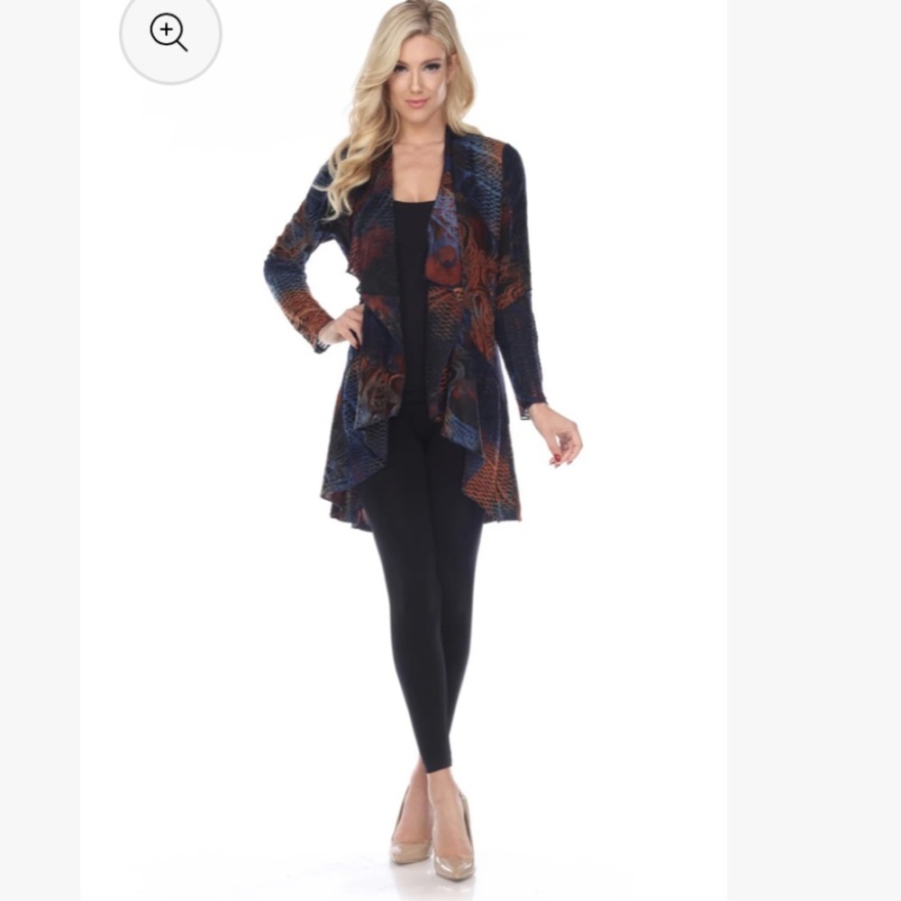 Kamana Open Front Multicolor Waterfall Cardigan, … - image 2